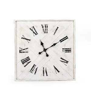 Corbett Square Tray Shaped Distressed Black Roman Numeral Clock