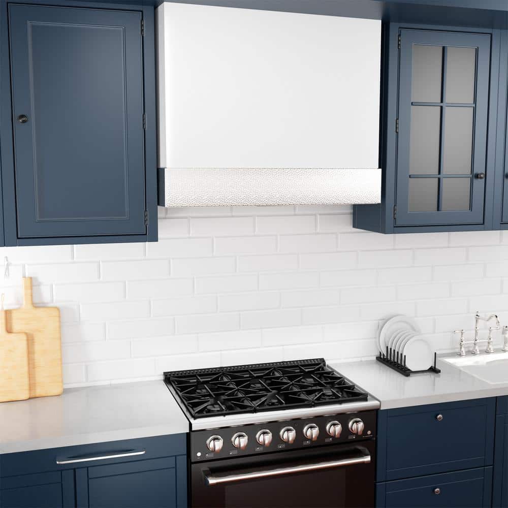 36'' White and Copper Wall Mounted Stainless Steel Range Hood