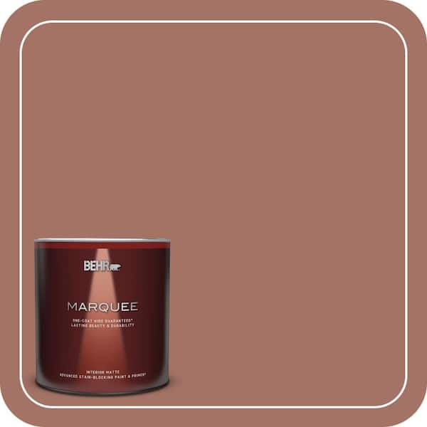 BEHR MARQUEE 1 qt. #200F-5 Toasted Nutmeg Matte Interior Paint & Primer
