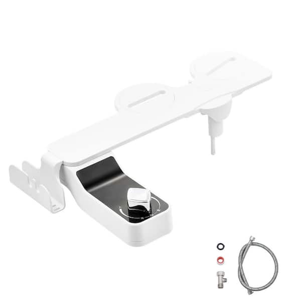 Bidet Part Ultra-Thin Bidet Attachment for Toilet, 0.3 in. Design-Dual Nozzles, Adjustable Water Pressure, White