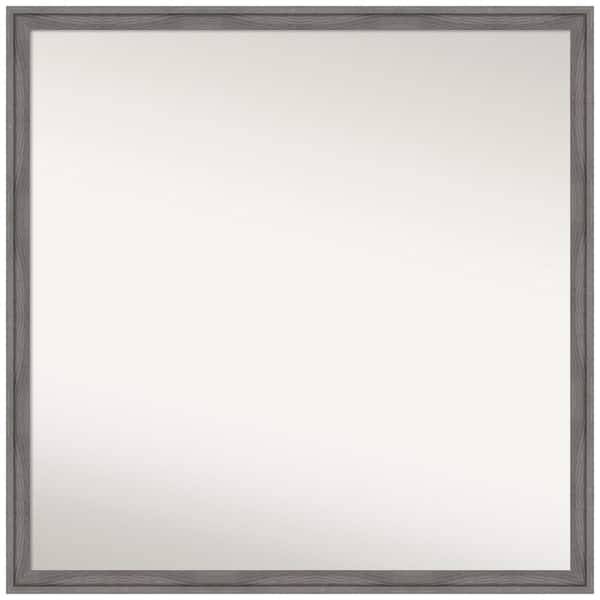 Amanti Art Florence Grey 27.75 in. x 27.75 in. Non-Beveled Casual Square Framed Wall Mirror in Gray