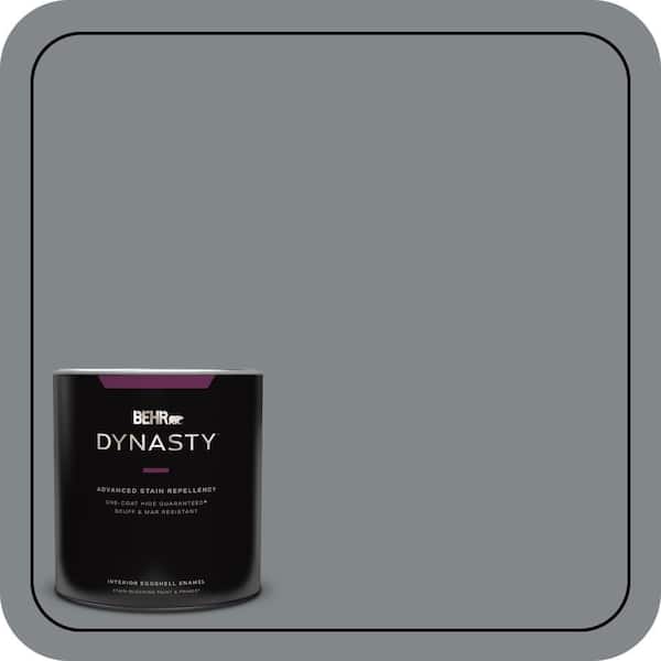 BEHR DYNASTY 1 qt. #N500-5 Magnetic Gray color One-Coat Hide Eggshell Enamel Interior Stain-Blocking Paint and Primer
