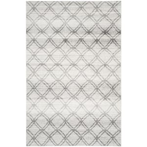 Adirondack Silver/Charcoal 6 ft. x 9 ft. Geometric Distressed Area Rug