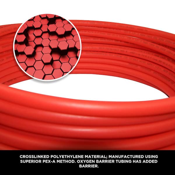 The Plumber's Choice 3/4 in. x 500 ft. Red PEX A Tubing Oxygen