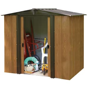 6 ft. x 5 ft. Woodgrain Metal Storage Shed With Gable Style Roof 27 Sq. Ft.