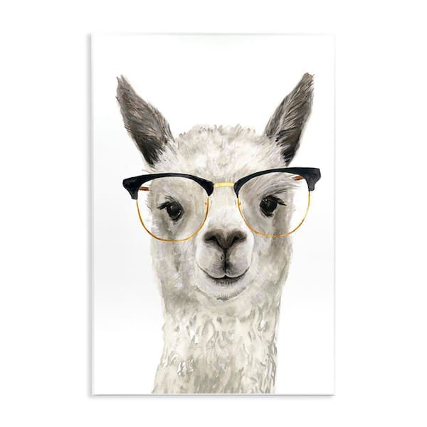 Hipster Llama In Glasses by Victoria Borges Unframed Graphic Art Print Animal 10 in. x 15 in.