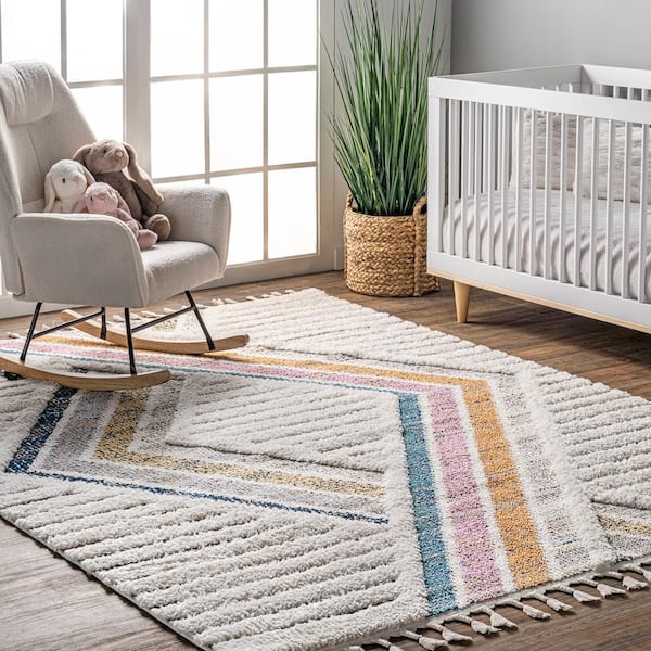 Dream Decor Rugs Hampton Striped Indoor Outdoor Area Rug - 5'3 x 7'6 - Green/Ivory