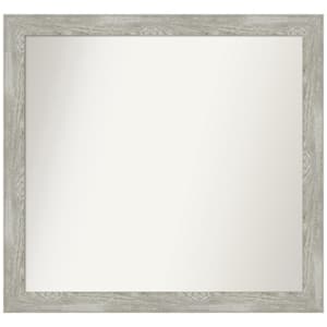 Medium Rectangle Rustic Gray Contemporary Mirror (27.5 in. H x 29.5 in. W)