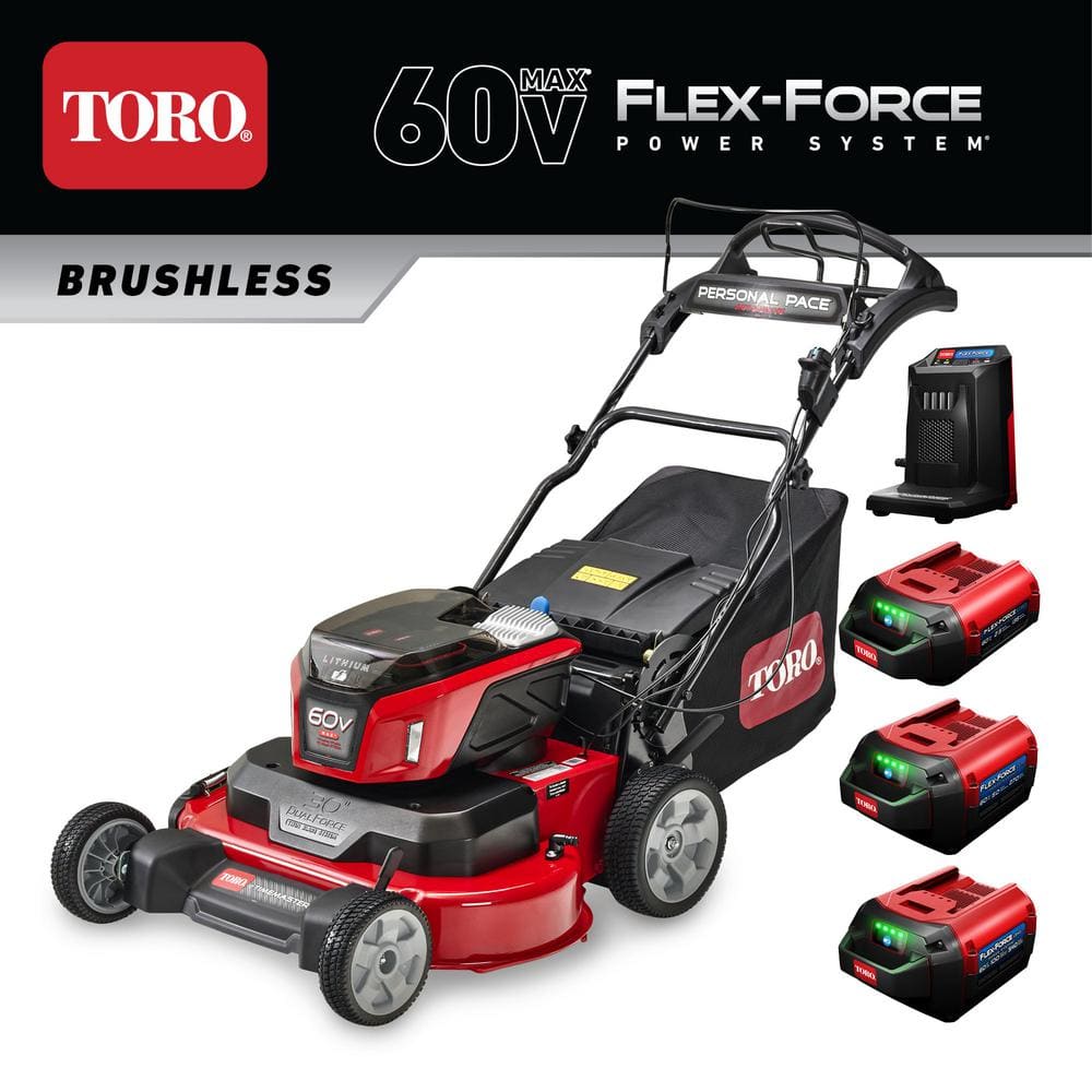 30 in eTimeMaster 60V Max Personal Pace Traction Assist Self-Propelled Cordless Mower - 10Ah, 5Ah, 2.5Ah Battery/Charger price history on PriceWatchPro
