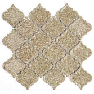 Roman Selection Raw Ginger Lantern 9-3/4 in. x 10-1/2 in. x 8 mm Glass Mosaic Tile