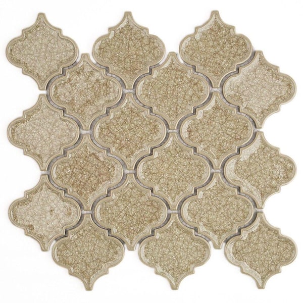Ivy Hill Tile Roman Selection Raw Ginger Lantern 9-3/4 in. x 10-1/2 in. x 8 mm Glass Mosaic Tile