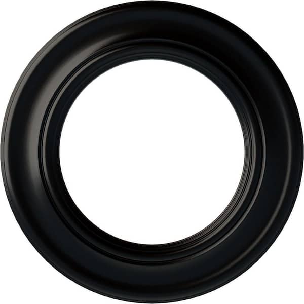 Ekena Millwork 1" x 20-7/8" x 20-7/8" Polyurethane Holmdel Ceiling Medallion, Hand-Painted Jet Black