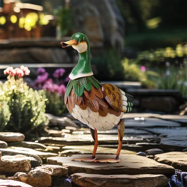 Metal Mallard Duck Decorations for Outdoor Decor, 16 in. Duck