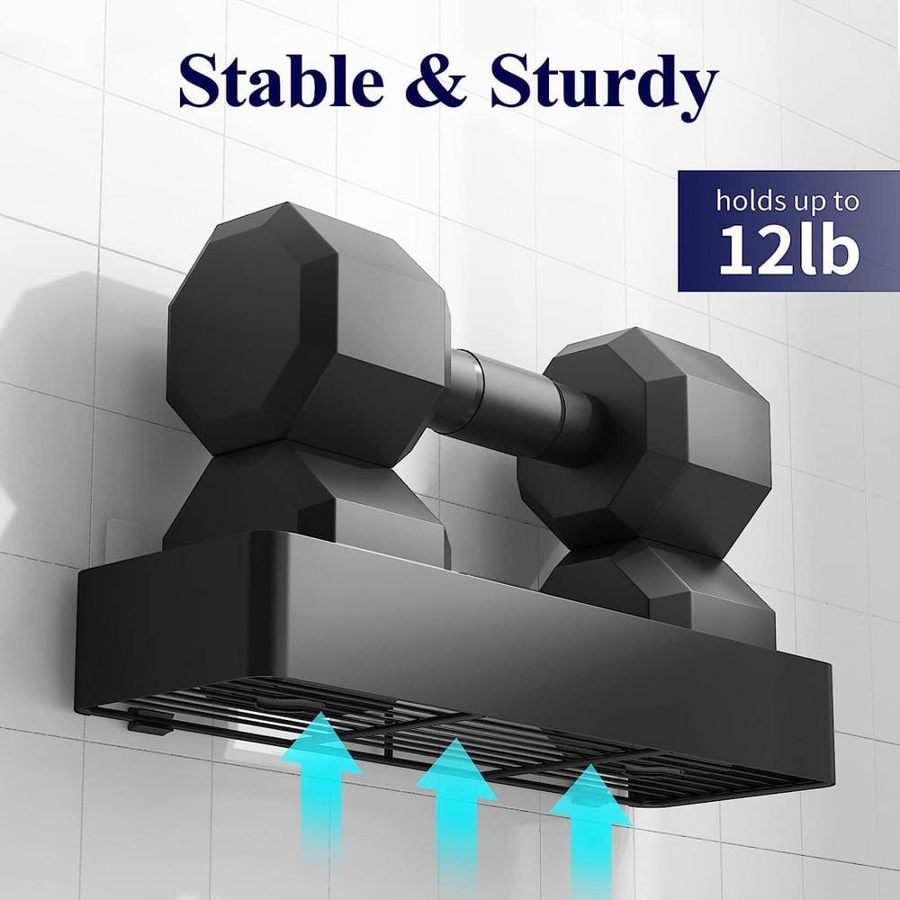 Matte Black Stainless Steel Wall Mounted Shower Caddy