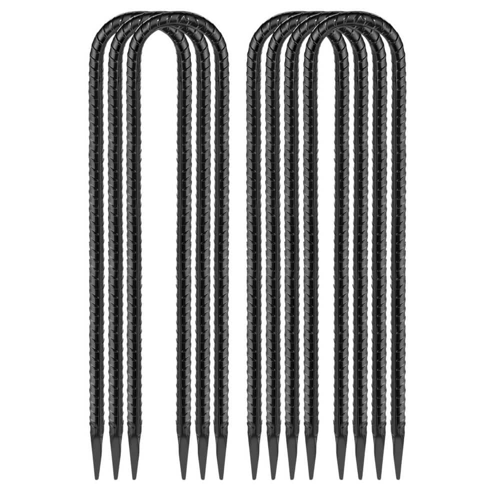 8 Pack Black 12 in. Trampoline Wind Stakes, Heavy Duty U Stakes for Ground, Trampoline Tie Down Anchor Kit for Swing Set price history on PriceWatchPro