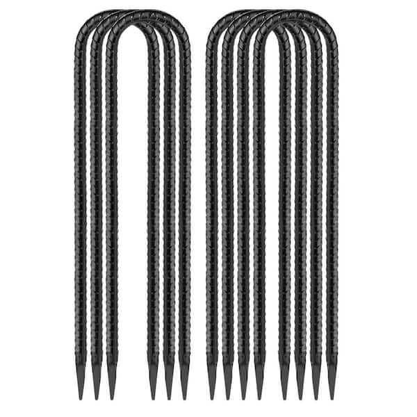 Laybus 12 Pcs 17 in. Black Alloy Steel Ground Anchor Heavy Duty Steel ...