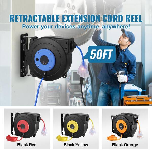 SVOPES 50 ft., 14 Gauge / 3 Conductors, 13 Amps Retractable