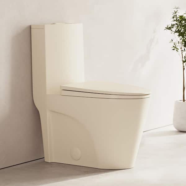 St. Tropez 1-Piece 12 in. Rough-In 1.1/1.6 GPF Dual Flush Elongated ADA Toilet in Matte Bisque