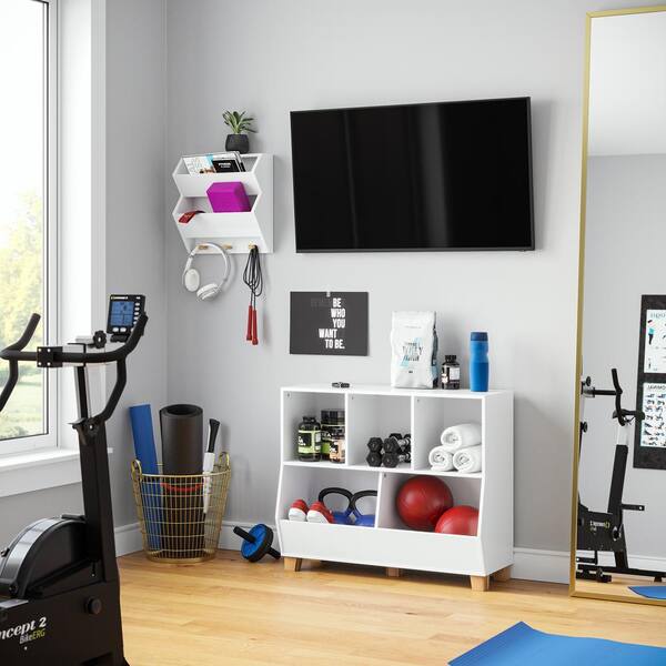 RiverRidge Home Kids Catch-All White Playroom 35 in. Toy Storage