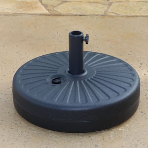 46 lbs. Round Water Filled Plastic Patio Umbrella Base in Black