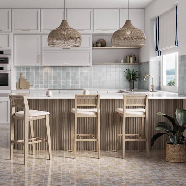 Blue Zellige 4 in x 4 in Subway Matte Ceramic Wall Tile (5.4 sq. ft./Case)
