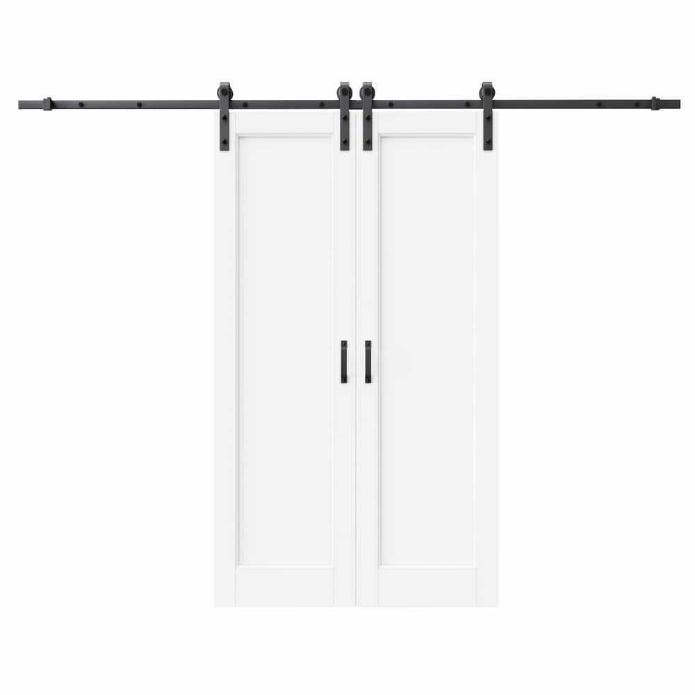 48 in. x 96 in. White Primed Paneled MDF Sliding Barn Door with Hardware Kit price history on PriceWatchPro