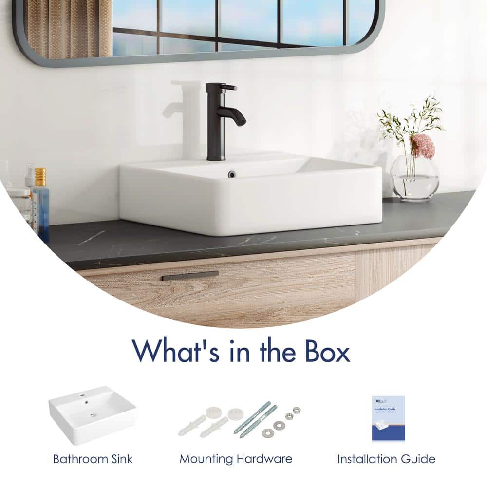 Turner 20" White Ceramic Rectangular Wall-Mount Bathroom Sink
