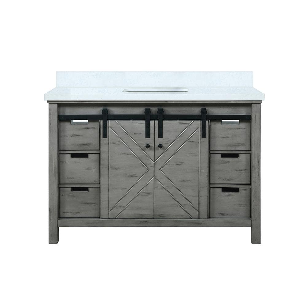 Marsyas 48" Ash Gray Quartz Top Single Vanity with Sink