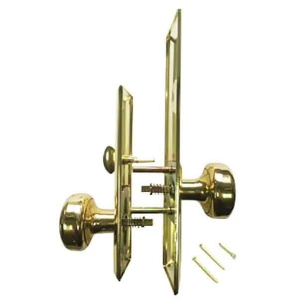 #48 Polished Brass Finish Door Knob Set for Surface Mount Mortise Locks