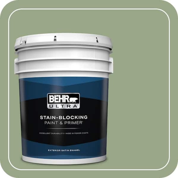 BEHR ULTRA 5 gal. #MQ6-51 Fern Leaf Satin Enamel Exterior Paint & Primer