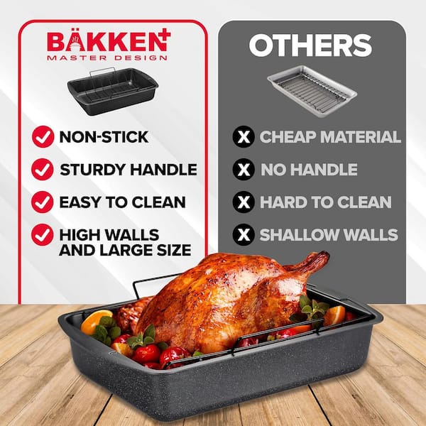 Bakken-Swiss Nonstick Turkey Roasting Pan with Rack-17 X 13 inch