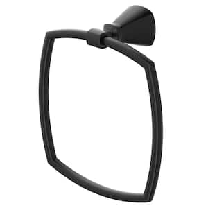 Edgemere Wall Mounted Towel Ring in Matte Black
