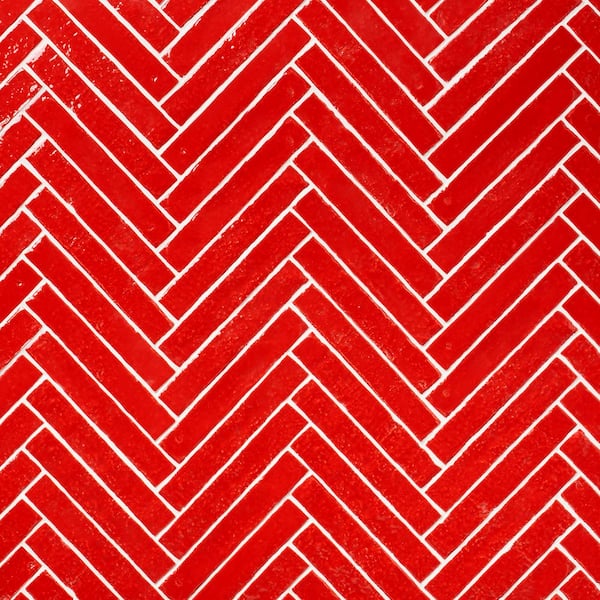 Virtuo Crimson Red 1.45 in. x 9.21 in. Polished Crackled Ceramic Subway Wall Tile (4.65 sq. ft./Case)