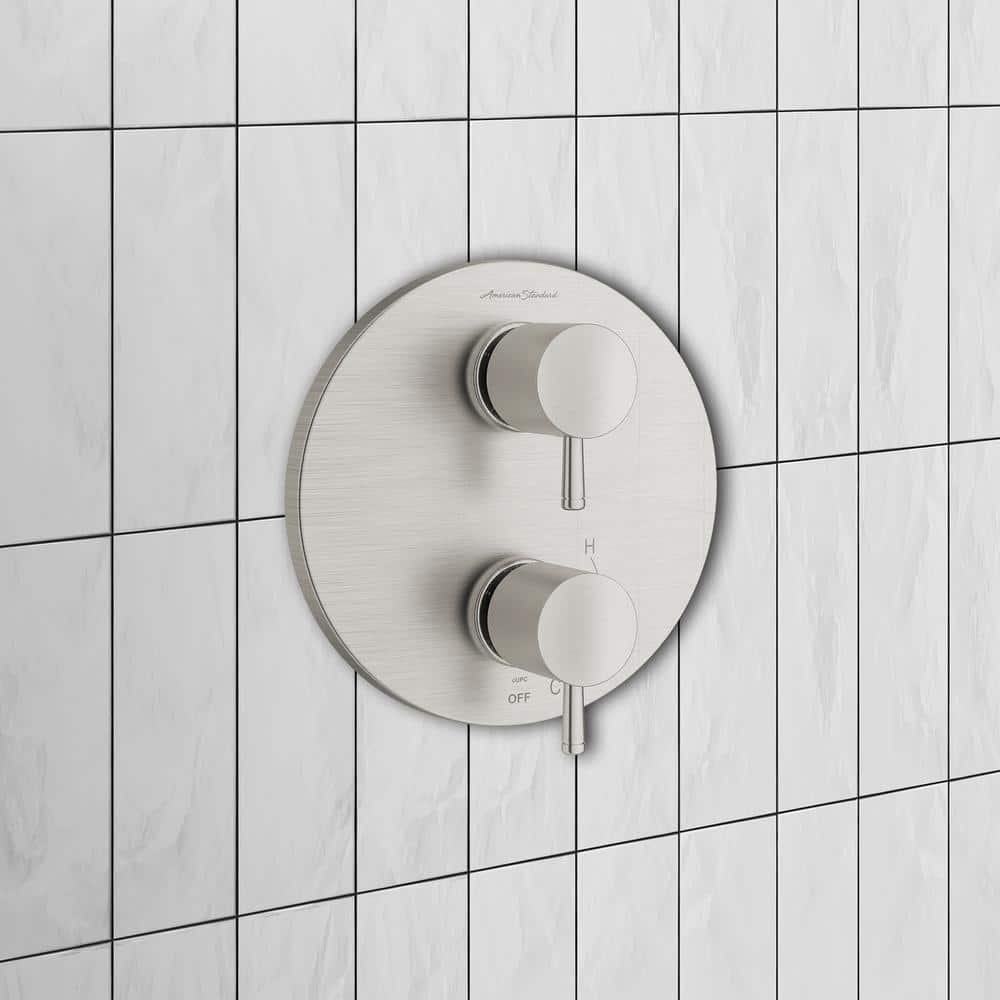 Brushed Nickel 2-Handle Integrated Shower Diverter Trim