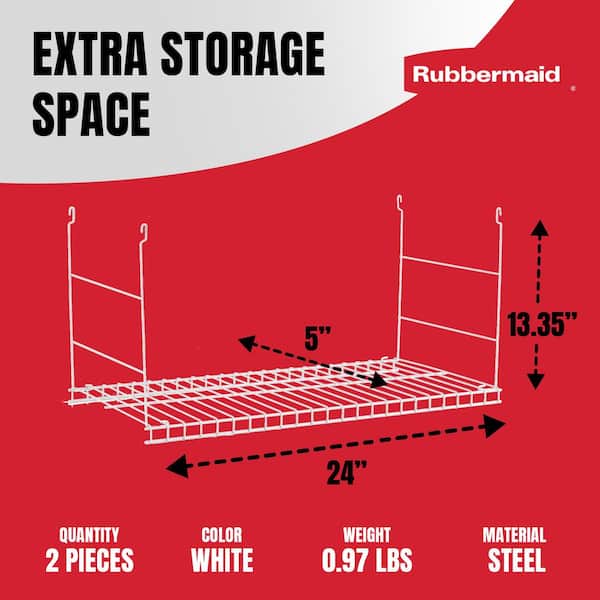 Rubbermaid 5 in. W Steel Universal Wire Closet System Added