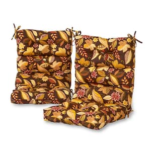 Timberland Floral Outdoor High Back Dining Chair Cushion (2-Pack)