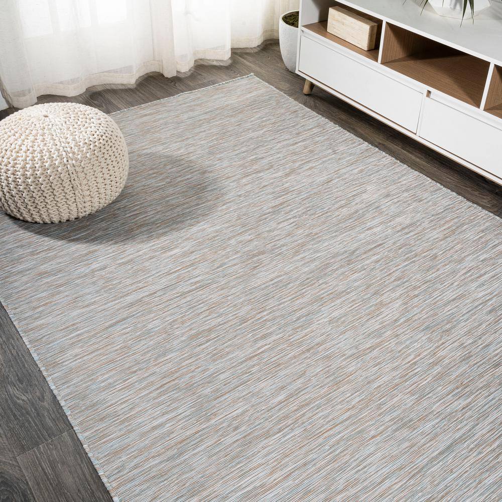 Ethan Gray Synthetic Flatweave Indoor Outdoor Area Rug