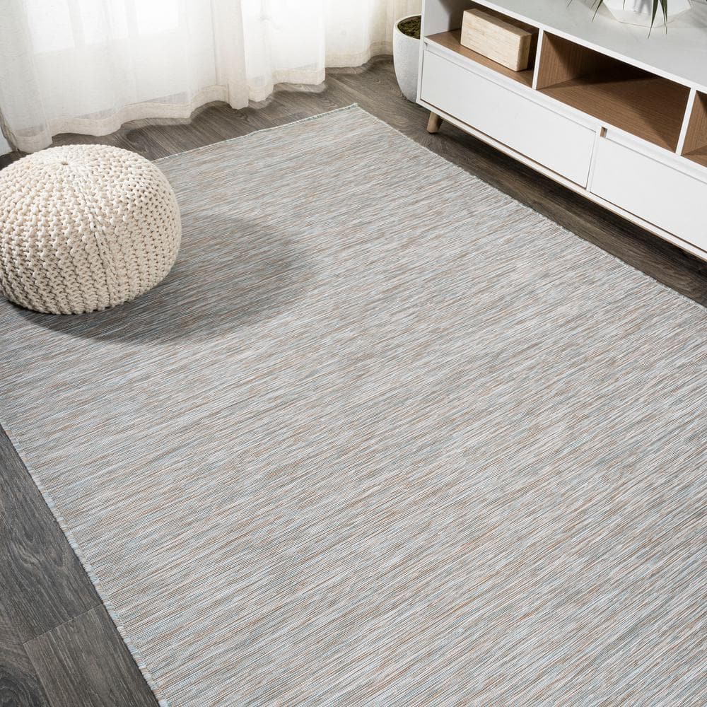 Ethan Modern 9' x 12' Gray Flatweave Synthetic Area Rug