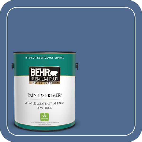 BEHR PREMIUM PLUS 1 gal. #590D-6 Wickford Bay Semi-Gloss Enamel Low Odor Interior Paint & Primer