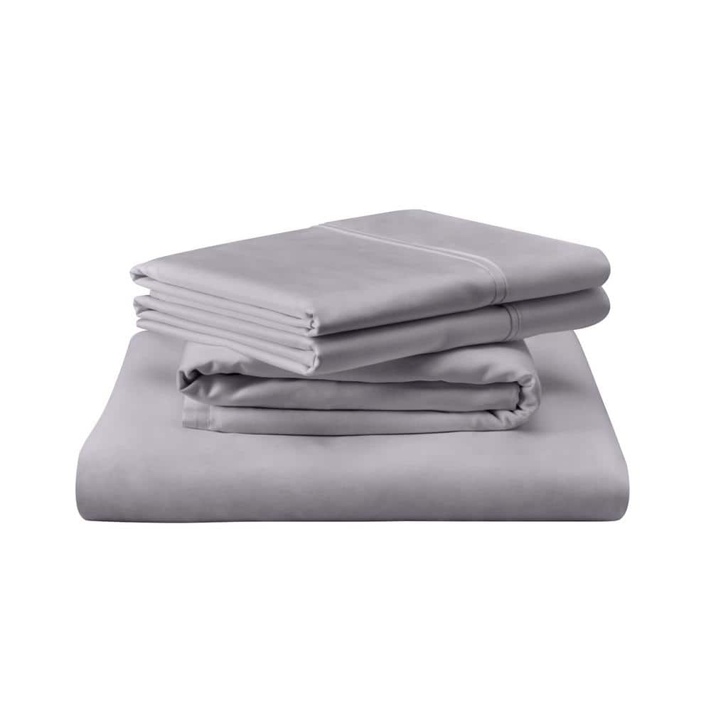 TEMPURPEDIC TEMPUR Luxe Cool Gray Egyptian Cotton Full Sheet Set