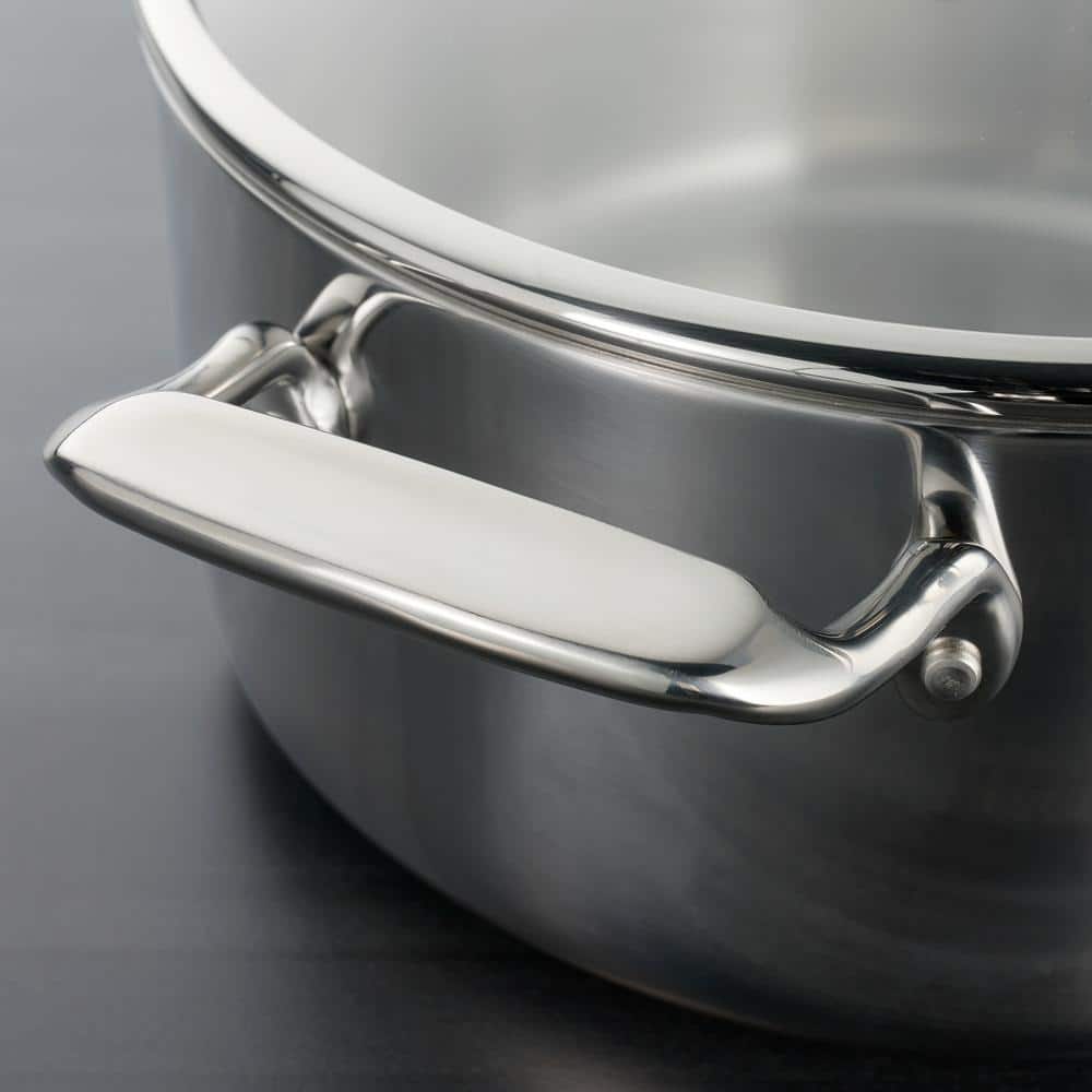 Tri-Ply Clad Stainless Steel 8-Piece Cookware Set with Glass Lids
