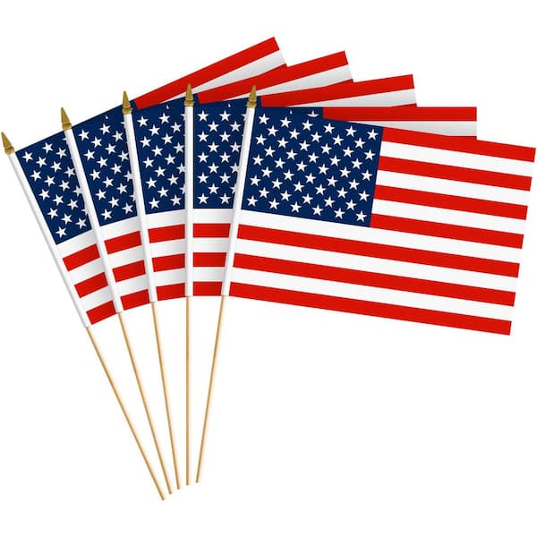 G128 0.67 ft. x 1 ft. Polyester USA Handheld Printed Flag 150D (24 Pack)