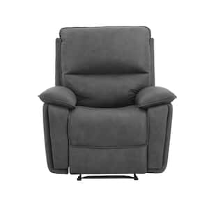 Macon Recliner with Dual USB Port, Charcoal Velvet