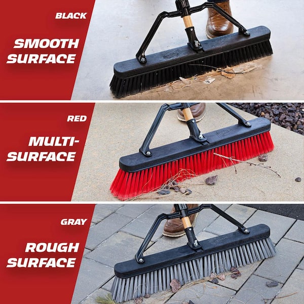 Libman 24 in. High Power Rough Sweep Push Broom Set Clamp-Style