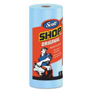 Shop Towels Standard Roll 10.4 x 11 Blue (55 Sheets per Roll, 30 Rolls per Carton)