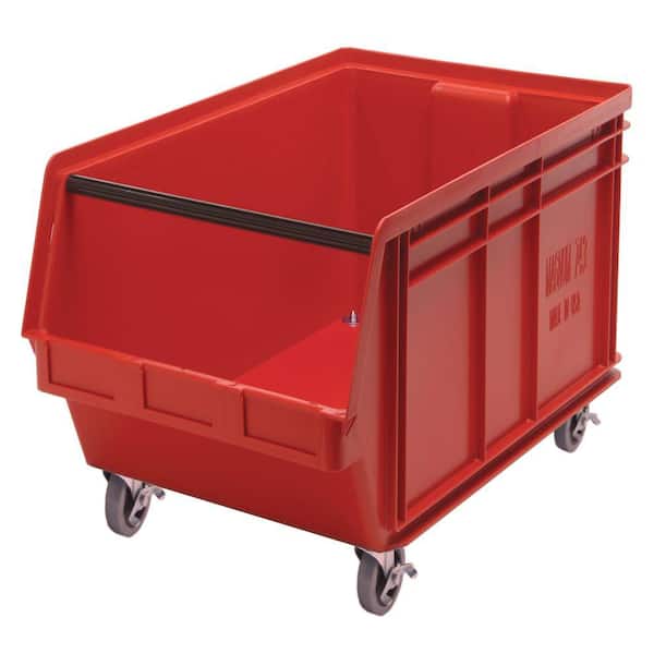 QUANTUM STORAGE SYSTEMS Magnum Mobile 27-Gal. Storage Tote in Red (1-Pack)
