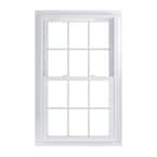 29.75 in. x 48.75 in. 70 Series Low-E Argon Glass Double Hung White Vinyl Fin with J Window with Grids, Screen Incl