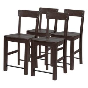 TD Garden Industrial Style Solid Wood Outdoor Dining Chair with Ergonomic Design Set of 4