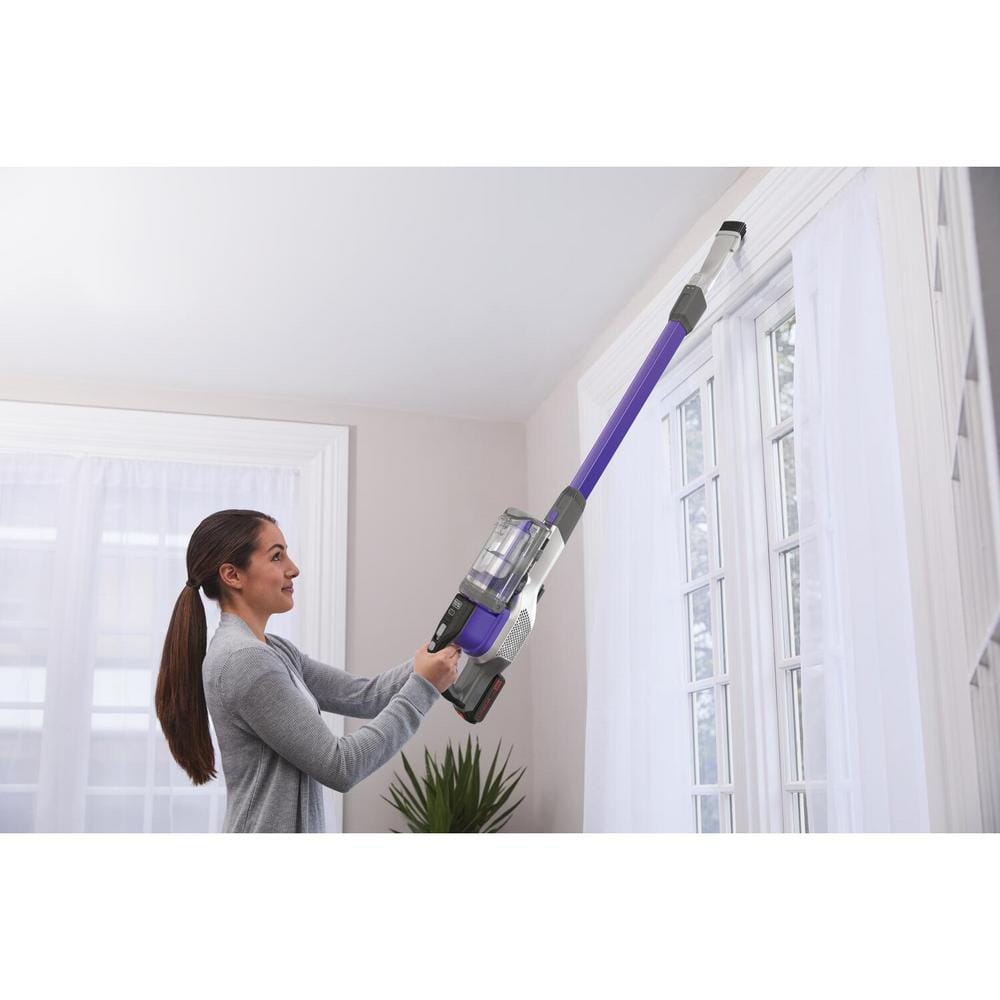 Purple Cordless Stick Vacuum for Pets with Anti-Tangle Brush
