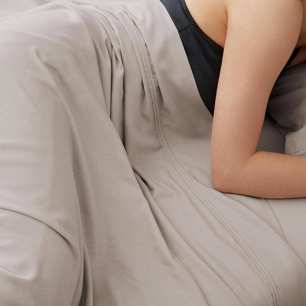 Medium Beige Bamboo Queen Sheet Set with Pillowcases